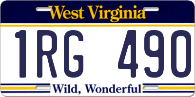 WV license plate 1RG490