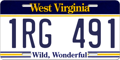 WV license plate 1RG491