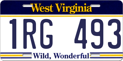 WV license plate 1RG493