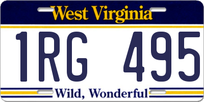 WV license plate 1RG495