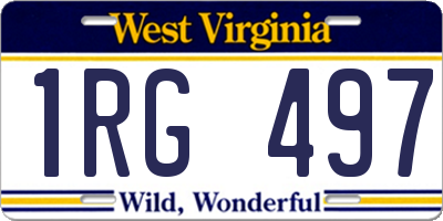 WV license plate 1RG497