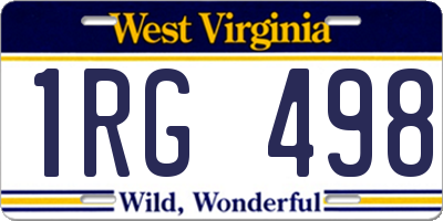 WV license plate 1RG498