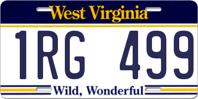 WV license plate 1RG499