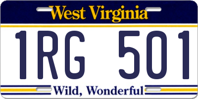 WV license plate 1RG501