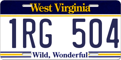 WV license plate 1RG504