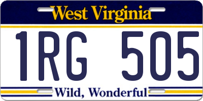 WV license plate 1RG505