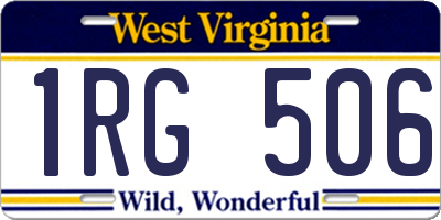 WV license plate 1RG506
