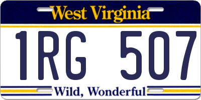 WV license plate 1RG507