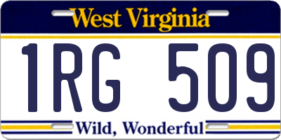 WV license plate 1RG509