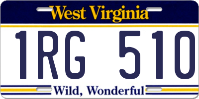 WV license plate 1RG510