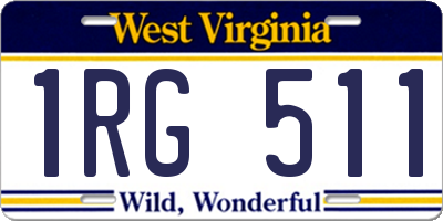 WV license plate 1RG511