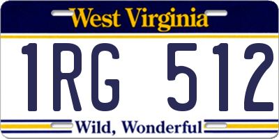 WV license plate 1RG512