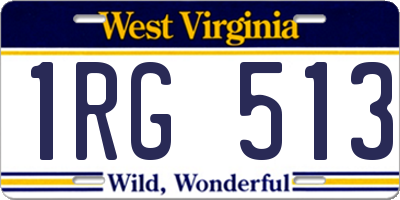 WV license plate 1RG513