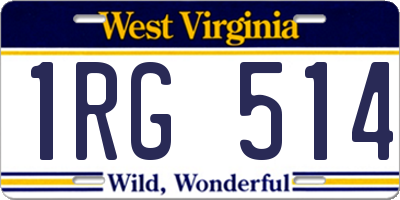 WV license plate 1RG514