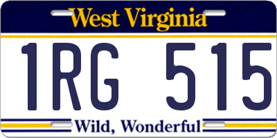 WV license plate 1RG515