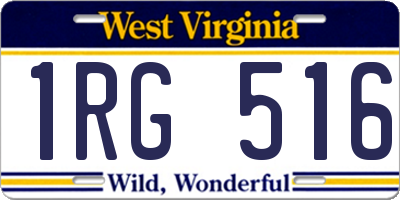 WV license plate 1RG516