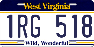 WV license plate 1RG518