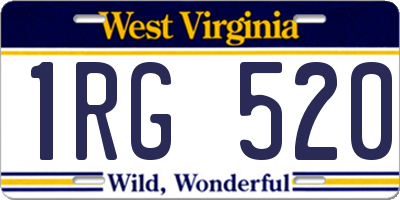WV license plate 1RG520