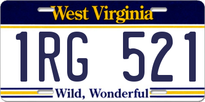 WV license plate 1RG521