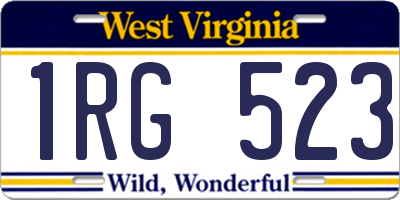 WV license plate 1RG523