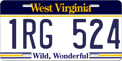 WV license plate 1RG524