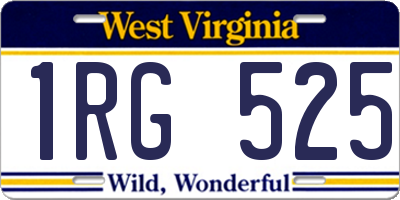 WV license plate 1RG525
