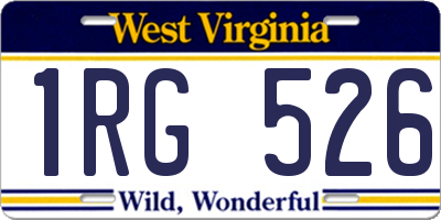 WV license plate 1RG526