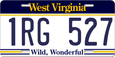 WV license plate 1RG527