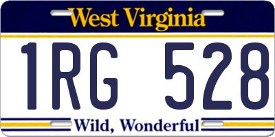 WV license plate 1RG528
