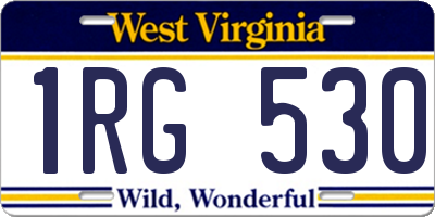 WV license plate 1RG530