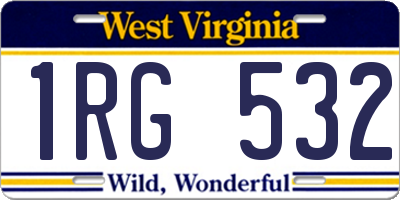 WV license plate 1RG532