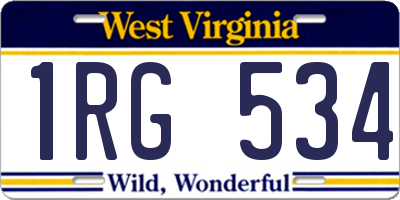 WV license plate 1RG534