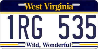 WV license plate 1RG535