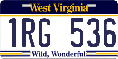 WV license plate 1RG536