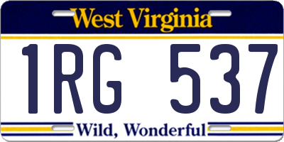 WV license plate 1RG537