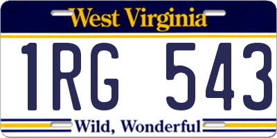 WV license plate 1RG543