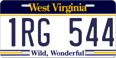 WV license plate 1RG544