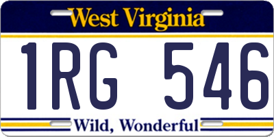 WV license plate 1RG546