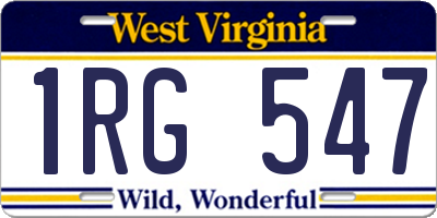 WV license plate 1RG547