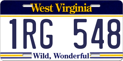 WV license plate 1RG548