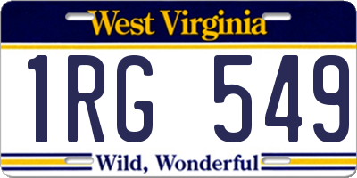 WV license plate 1RG549