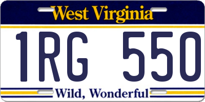 WV license plate 1RG550