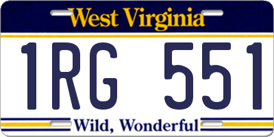 WV license plate 1RG551