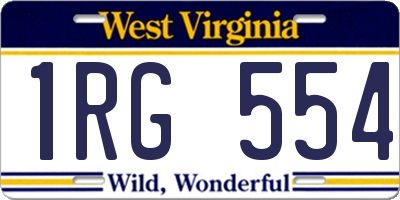 WV license plate 1RG554