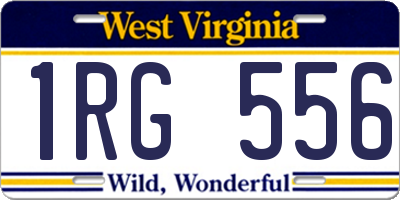 WV license plate 1RG556