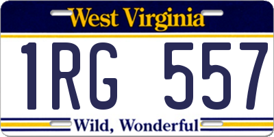 WV license plate 1RG557