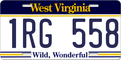WV license plate 1RG558