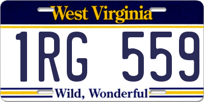 WV license plate 1RG559