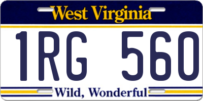 WV license plate 1RG560