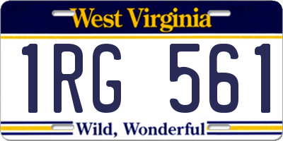 WV license plate 1RG561